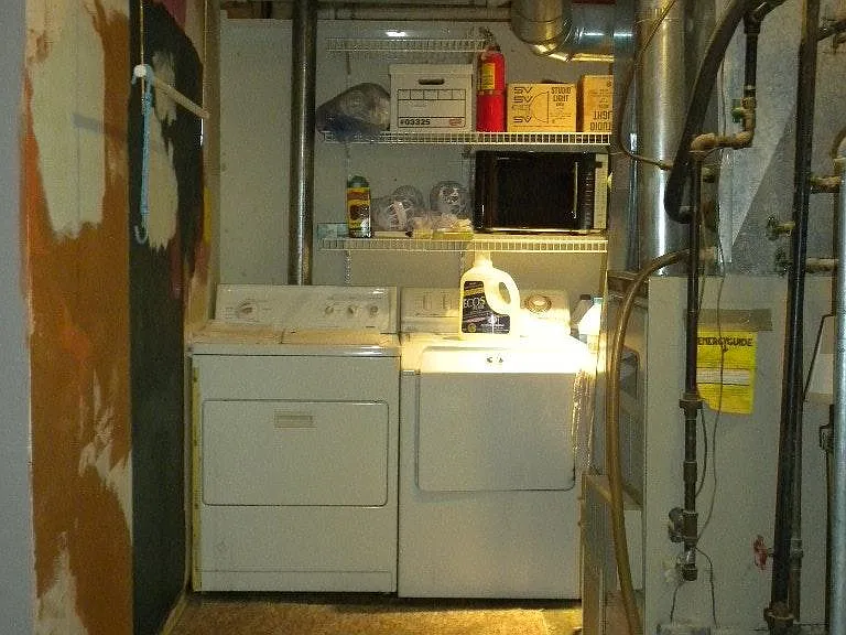 Laundry room in basement