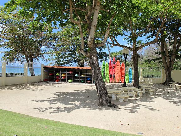 Beach gear storage area