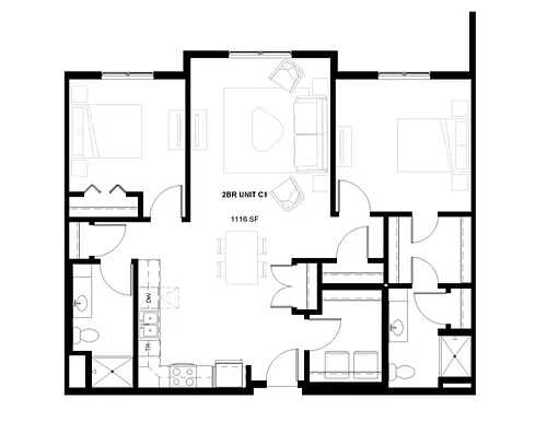 Floor plan 2 Bedroom