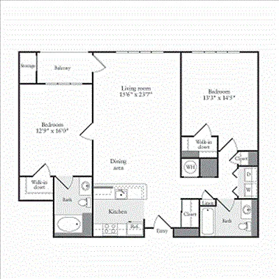 Floor plan 2 Bedrooms I