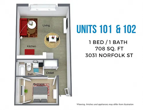 Floor plan Norfolk One Bed