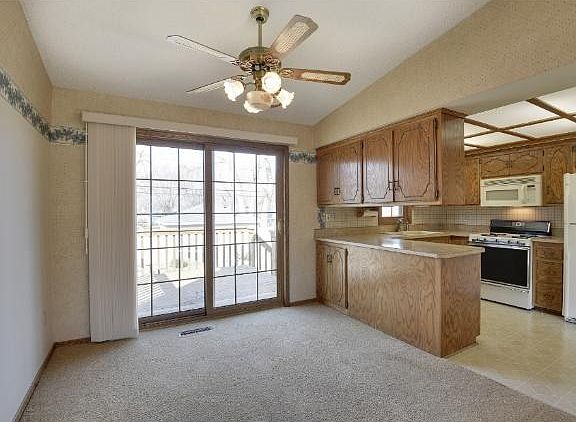 Living room flows to the dining room