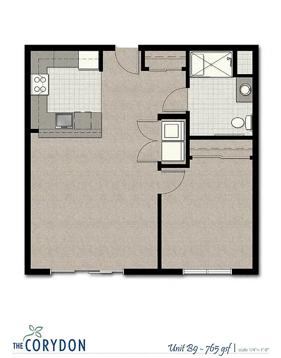 Floor plan One Bedroom B9