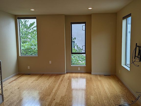 Living area with wall-mount for television