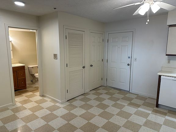 Washer/dryer closet and entry door