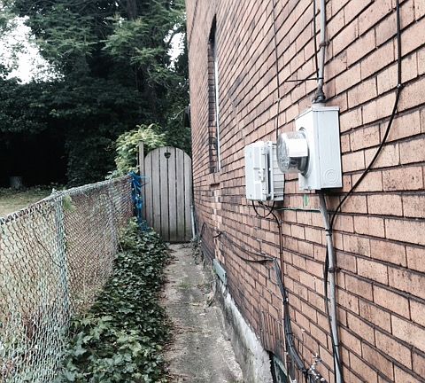 around to the private yard