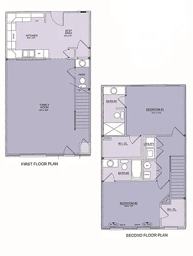 Floor plan 2 Bedroom Townhome