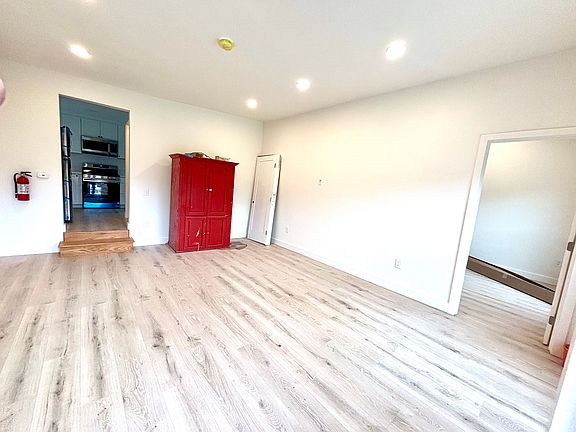 Living / Dining Room from entrance; bedroom to the right, kitchen straight back.