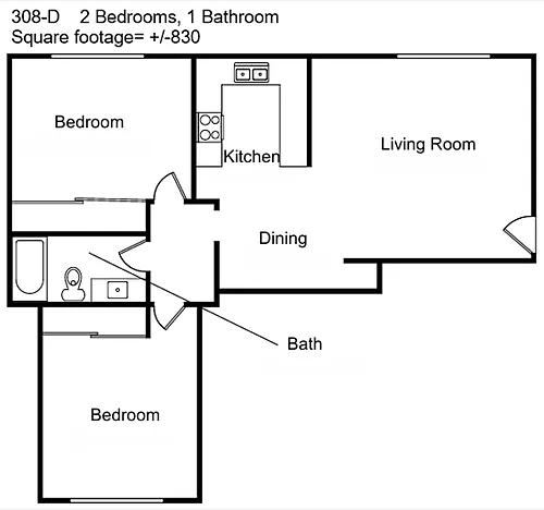 Floor plan 308 D