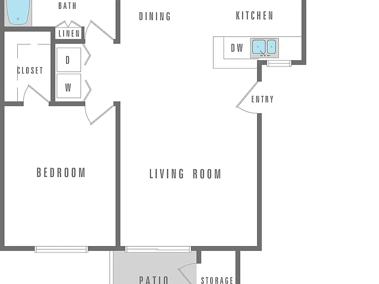 1 Bedroom 1 Bath 739 SF 1 Bedroom 1 Bath 739 SF