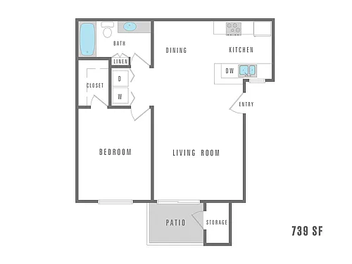 Floor plan 1 Bedroom 1 Bath