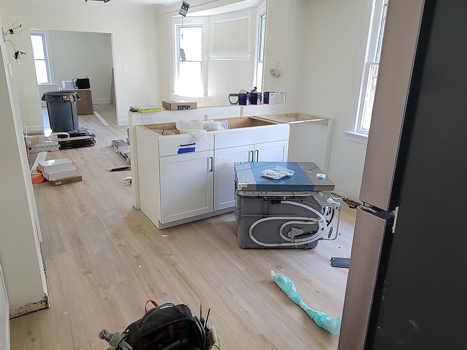 Open concept kitchen with bar