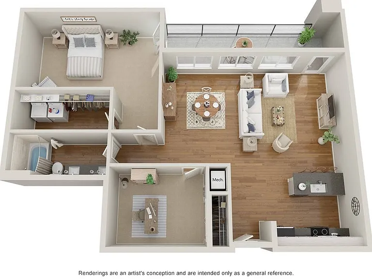 One Bedroom Flex w/Den - B2 One Bedroom Flex w/Den - B2