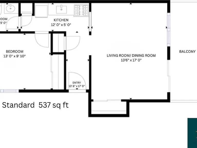 1x1 Standard l 537 sq ft l Rainier Gardens 1x1 Standard l 537 sq ft l Rainier Gardens