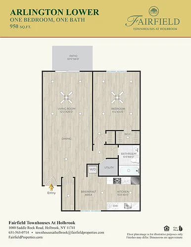 Floor plan Arlington Lower 1 Bed 1 Bath