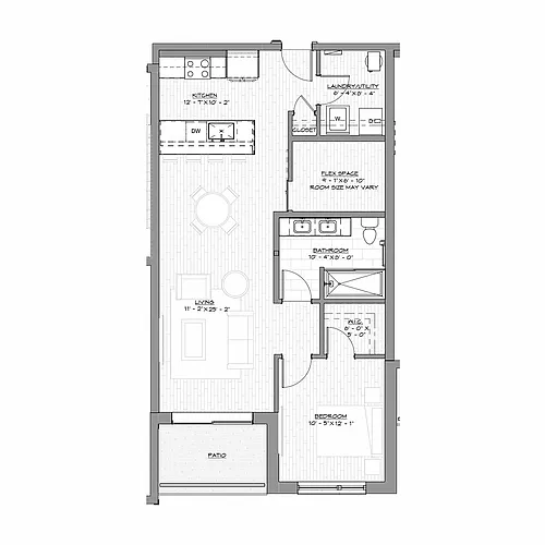 Floor plan 1 Bedroom, 1 Bathroom