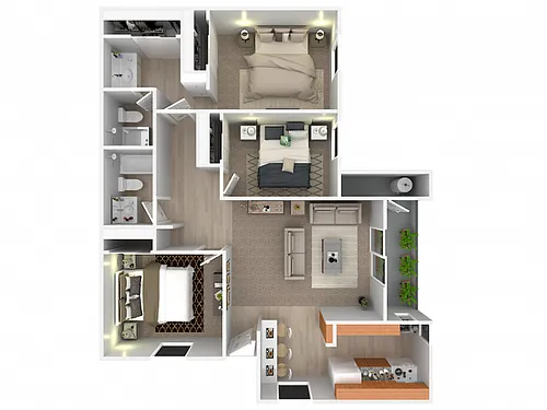 Floor plan 3x2 Renovated