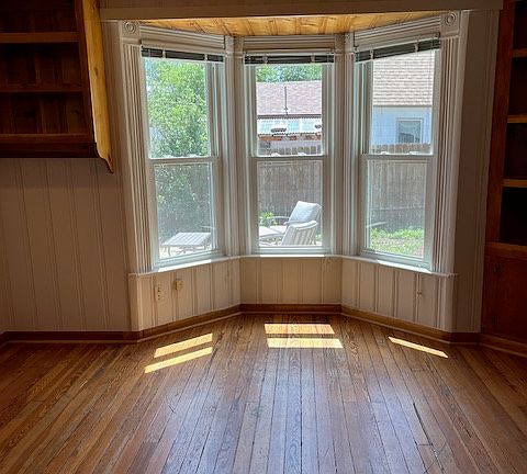 bay window in living room.