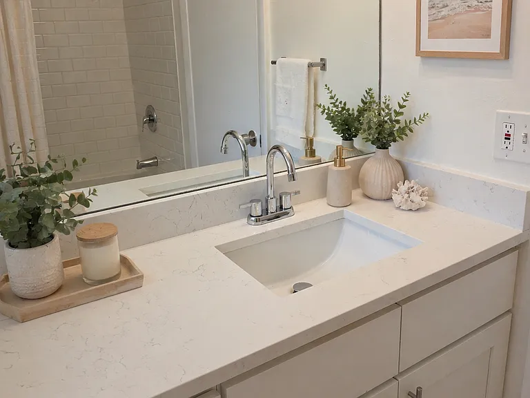 Large modern bathrooms.