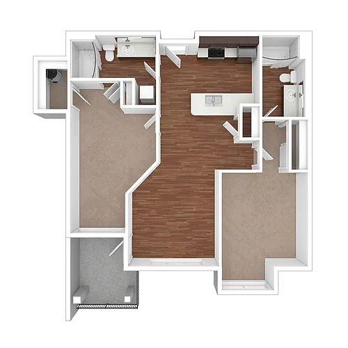 Floor plan Toscana Apartment Homes Phase I Urban Medium Two B