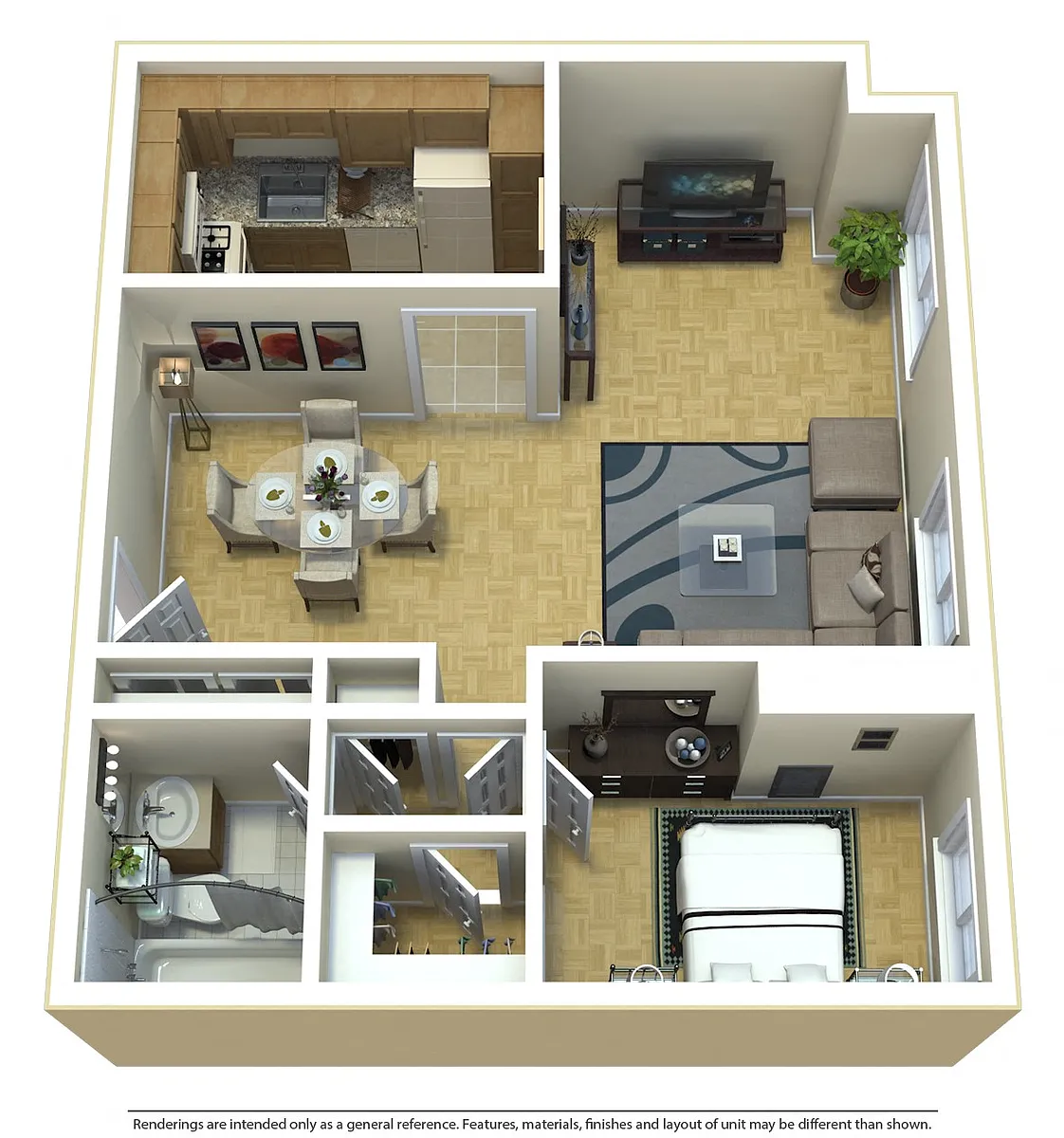 Floor plan 1Bedroom 1Bathroom