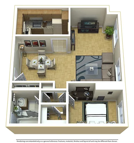 Floor plan 1Bedroom 1Bathroom