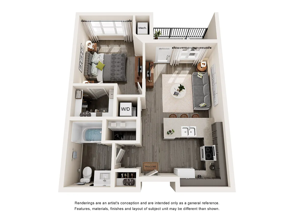 Floor plan 1B - 1 Bedroom