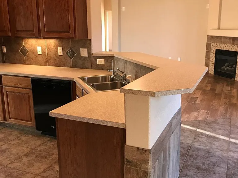 Kitchen Looking into Living Area