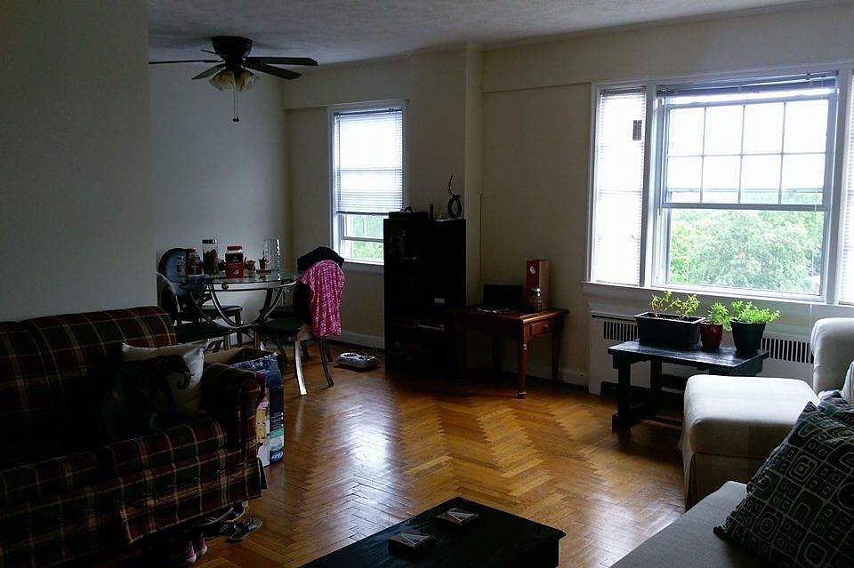 Large living space with big windows