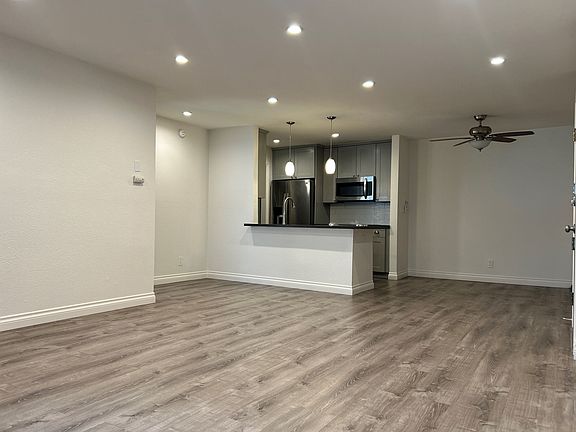 Kitchen and dining area off living room