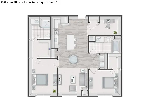 Floor plan 2 Bedroom with Den