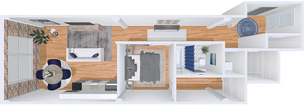Floor plan 1bd/1b 9