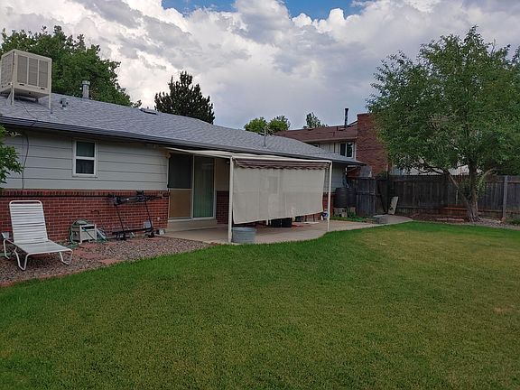 Back yard patio with sunscreen