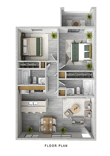 Floor plan Two Bedroom Two Bathroom