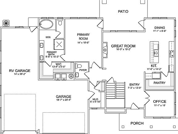 Lot 10 Block 1 Sterling Heights - Floorplan - B W Marketing W Dimensions