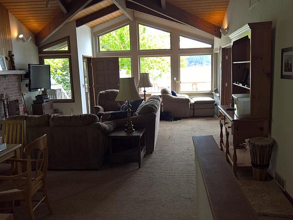 Looking from kitchen through great room