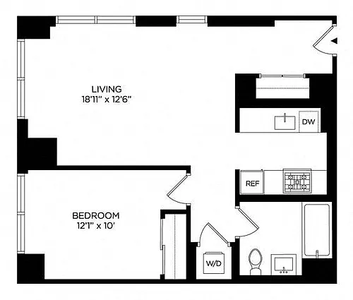 Floor plan 1BH Penthouse South
