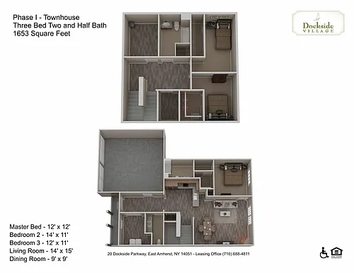 Floor plan 3 Bedroom Townhome
