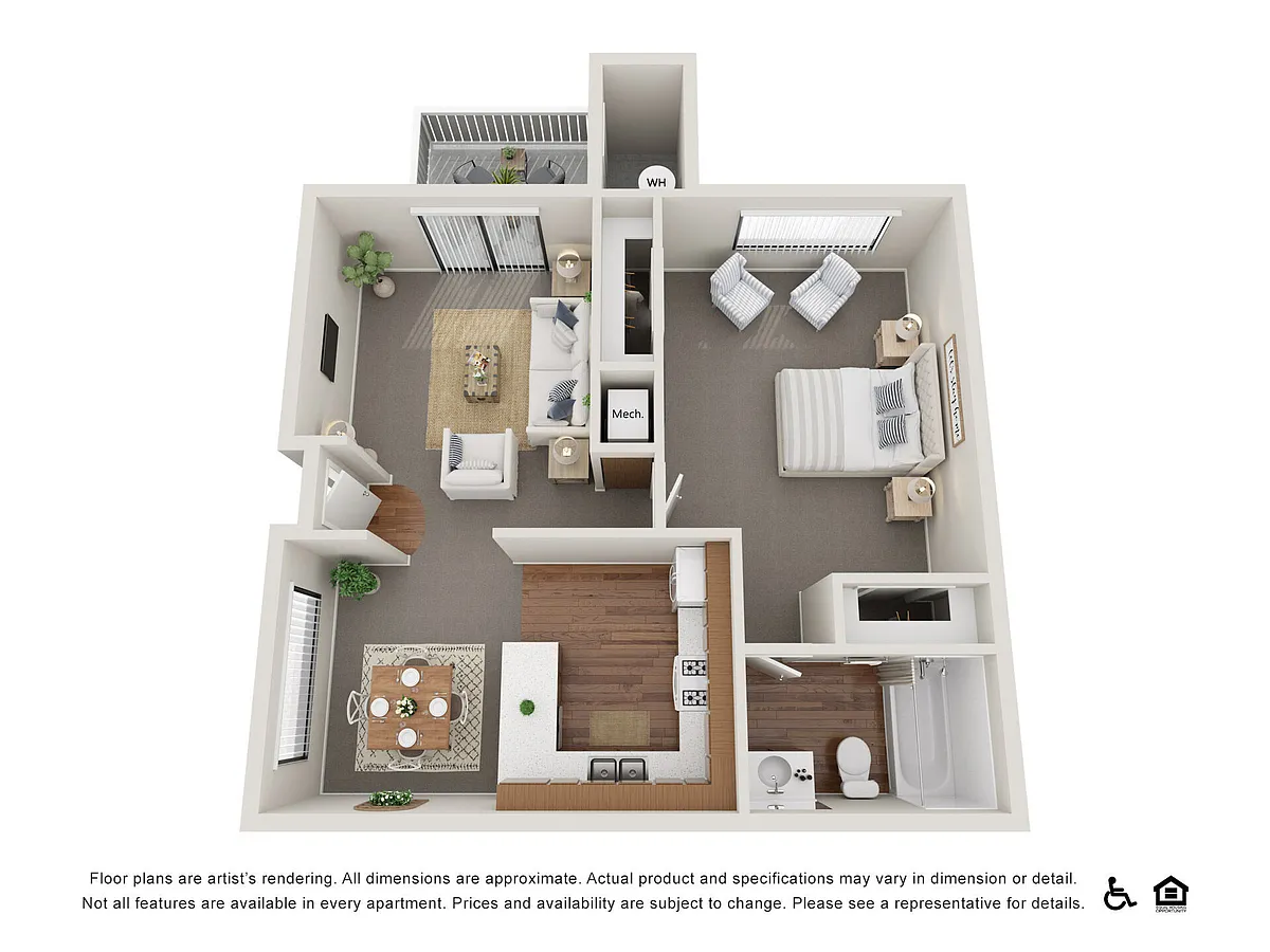 Floor plan One Bed/One Bath