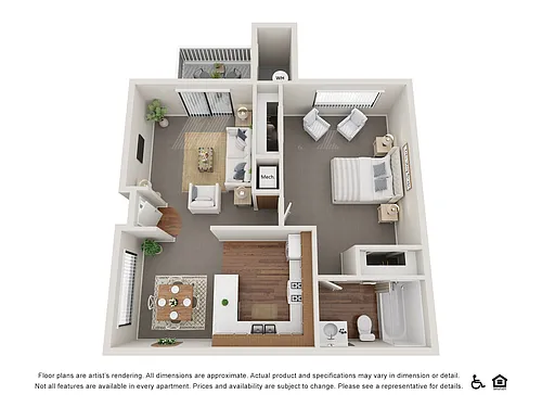 Floor plan One Bed/One Bath