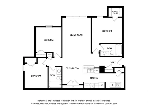 Floor plan Three Bedroom