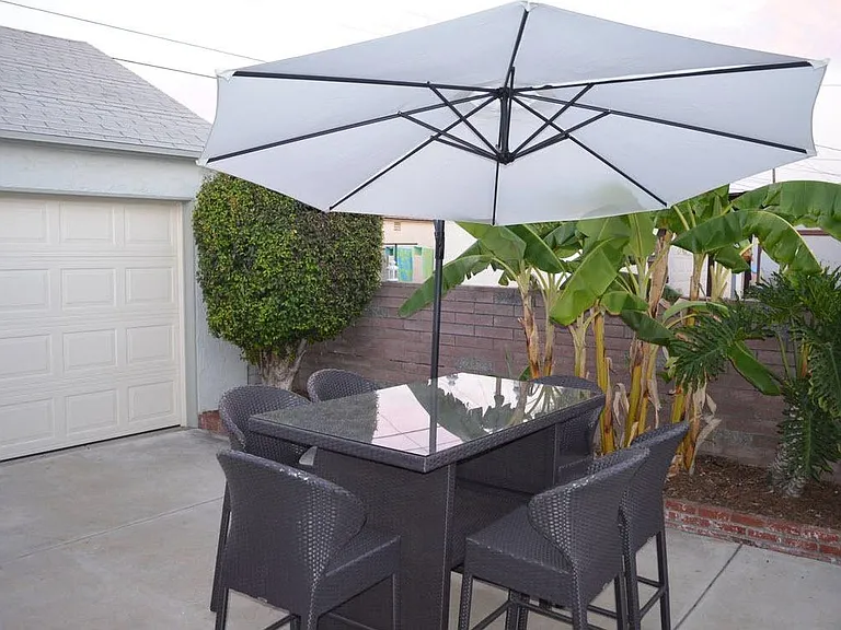 Back Patio just outside Kitchen. Most of the yard is not pic