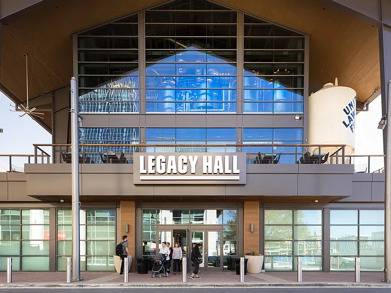 Visit Legacy Food Hall with 20 casual eateries and bars.