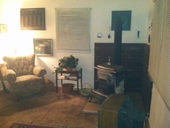 Living rm with woodburner