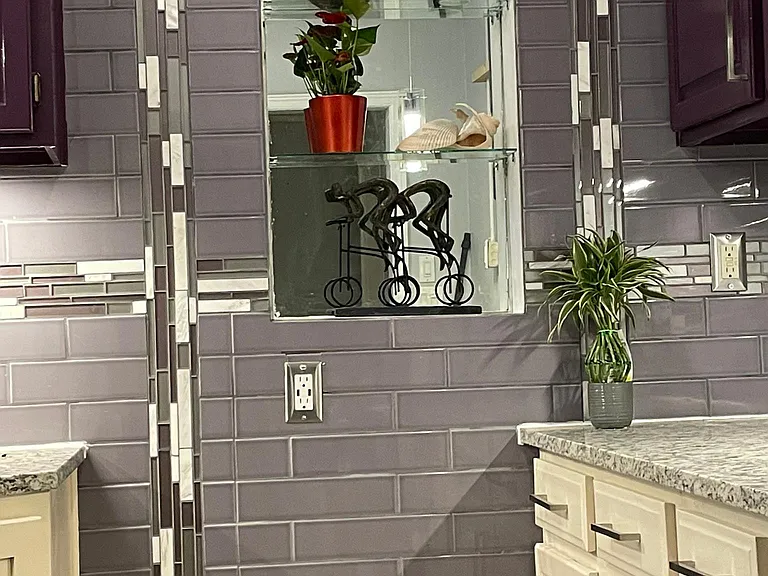 Shadowbox with Glass Shelves - kitchen focal point and curio/ stemware display