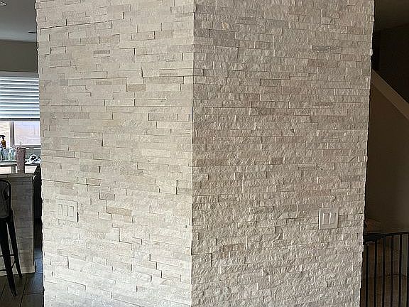 Stone wall in main entrance 