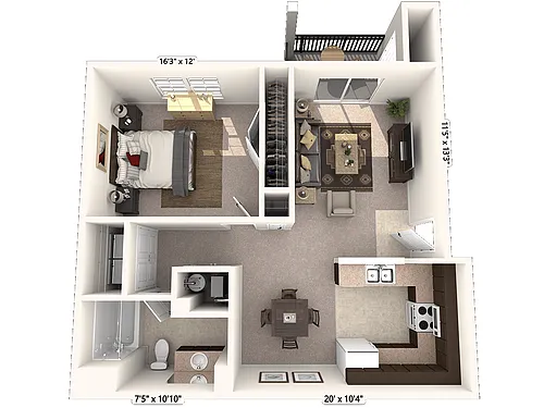 Floor plan 1 bedroom