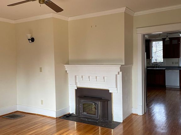 living room looking towards fireplace