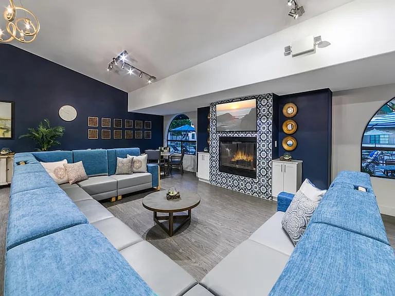 Resident Lounge Area With Fireplace