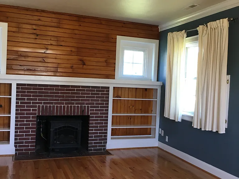 living room with gas fireplace